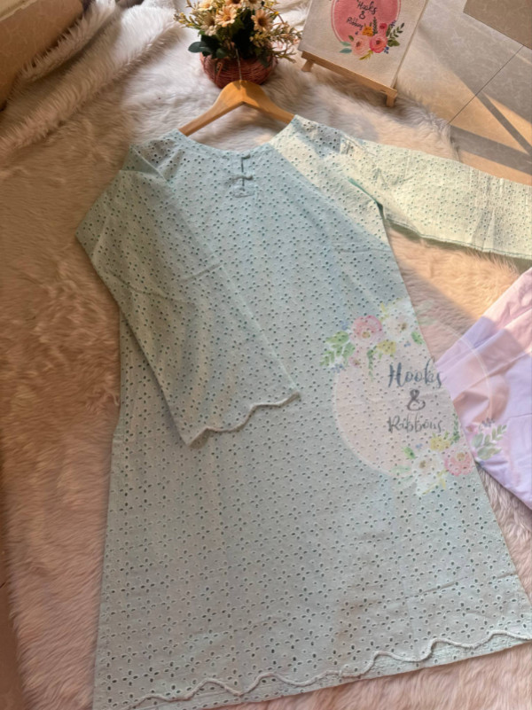 Chickankari Single Kameez (Sky🩵)