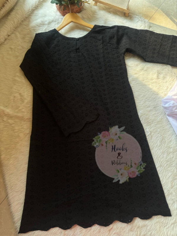 Chickankari Single Kameez (Black🖤)